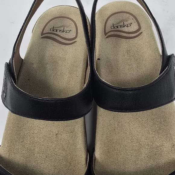 Dansko women eu 39 us 9 sonnet sandals shoes black leather strappy summer gorpco - Picture 8 of 11